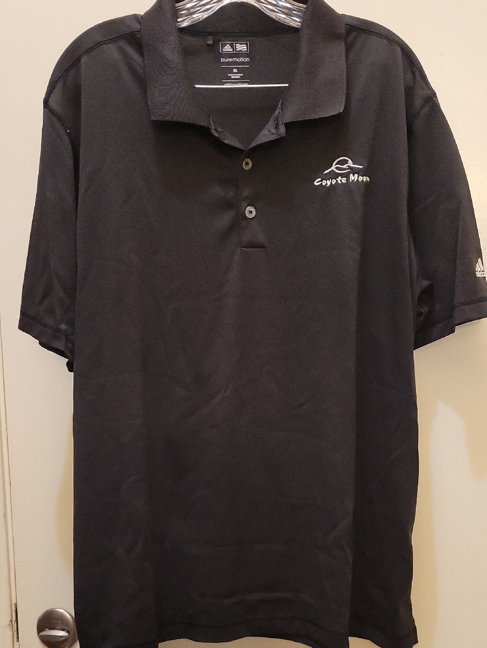 adidas Black Men's Polo with Coyote Moon Embroidery 109